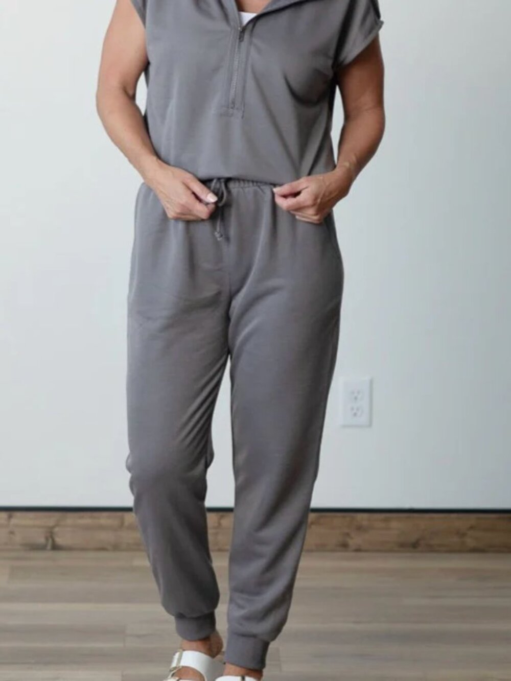 Wishlist French Terry Hooded Jumpsuit Sz S